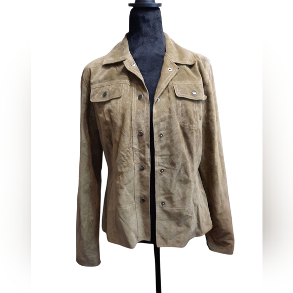 Vintage Classiques Entier Suede Leather Olive Green S - Picture 4 of 11